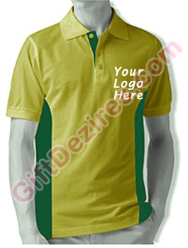 Designer Lime Green and Regular Green Color Company Logo Printed T Shirts